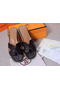 Hermes Slipper Ostrich Leather HO0486 Black  Replica