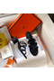 Hermes Tandem Sandals In Black Lambskin  Replica