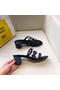 Hermes Tandem Sandals In Black Lambskin  Replica