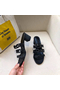 Hermes Tandem Sandals In Black Lambskin  Replica