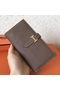 Hermes Taupe Clemence Bearn Gusset Wallet  Replica