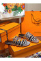 Hermes Thalassa Sandals In Silver Metallic Calfskin  Replica