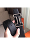 Hermes Tonight 38MM Reversible Belt In Black Clemence Leather  Replica