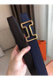 Hermes Tonight 38MM Reversible Belt In Navy/Black Epsom Leather  Replica