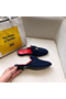 Hermes Trocadero Mules In Blue Suede  Replica
