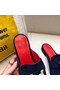 Hermes Trocadero Mules In Blue Suede  Replica