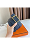 Hermes Tube H Reversible Belt 38MM in Blue Clemence Leather  Replica