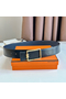Hermes Tube H Reversible Belt 38MM in Blue Clemence Leather  Replica