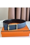 Hermes Tube H Reversible Belt 38MM in Blue Clemence Leather  Replica