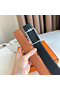 Hermes Tube H Reversible Belt 38MM in Gold Clemence Leather  Replica