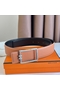 Hermes Tube H Reversible Belt 38MM in Gold Clemence Leather  Replica