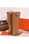 Hermes Variation Boots In Brown Calfskin  Replica