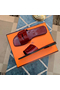 Hermes View Sandals In Ruby Patent Leather  Replica