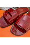 Hermes View Sandals In Ruby Patent Leather  Replica