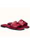 Hermes View Sandals In Ruby Patent Leather  Replica