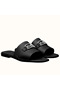 Hermes Villa Sandals In Black Calfskin  Replica