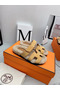 Hermes Women's Chypre Sandals in Beige Suede with Shearling  Replica