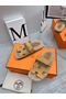 Hermes Women's Chypre Sandals in Beige Suede with Shearling  Replica