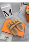 Hermes Women's Chypre Sandals in Beige Suede with Shearling  Replica