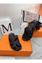 Hermes Women's Chypre Sandals In Black Calfskin  Replica
