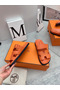 Hermes Women's Chypre Sandals In Orange Epsom Calfskin  Replica