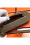 Hermes Zipper Wallet Grainy Leather HA309 Grey  Replica