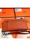 Hermes Zipper Wallet Grainy Leather HA309 Orange  Replica