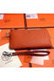 Hermes Zipper Wallet Grainy Leather HA309 Orange  Replica