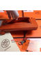 Hermes Zipper Wallet Grainy Leather HA309 Orange  Replica
