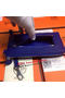 Hermes Zipper Wallet Grainy Leather HA309 Royal  Replica