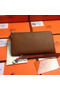 Hermes Zipper Wallet Grainy Leather HA309 Wheat  Replica