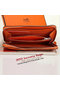 Hermes Zipper Wallet Original Leather A309 Orange  Replica