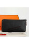 Hermes Zipper Wallet Original Saffiano Leather A309 Black  Replica