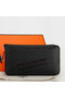 Hermes Zipper Wallet Original Saffiano Leather A309 Black  Replica
