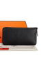 Hermes Zipper Wallet Original Saffiano Leather A309 Black  Replica