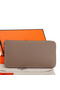 Hermes Zipper Wallet Original Saffiano Leather A309 Gray  Replica