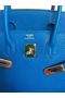 Hermes Birkin 30CM Tote Bag Blue Original Leather HB30 Glod Replica