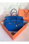 Hermes Birkin 30CM Tote Bag Blue Original Leather HB30 Glod Replica
