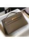Hermes Kelly Pochette Bag In Taupe Grey Epsom Leather Replica