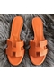 Hermes Oasis Sandals In Orange Epsom Leather Replica