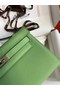 Hermes Original Epsom Leather KEL2278 green&Silver-Tone Metal Replica