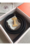 Hermes Quizz 32mm Reversible Belt In Cafe Clemence Leather Replica