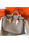 Hermes Birkin 30 Handmade Bag In Grey Clemence Leather Replica