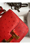 Hermes Constance 18 Handmade Bag In Red Ostrich Leather Replica