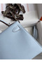 Hermes Kelly Mini II Sellier Handmade Bag In Blue Brume Epsom Calfskin Replica