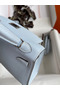 Hermes Kelly Mini II Sellier Handmade Bag In Blue Brume Epsom Calfskin Replica
