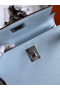 Hermes Kelly Mini II Sellier Handmade Bag In Blue Brume Epsom Calfskin Replica