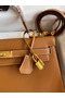 Hermes Kelly Sellier 32 Handmade Bag In Gold Epsom Calfskin Replica