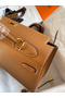 Hermes Kelly Sellier 32 Handmade Bag In Gold Epsom Calfskin Replica
