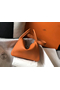 Hermes Lindy 26cm Bag In Orange Clemence Leather PHW Replica